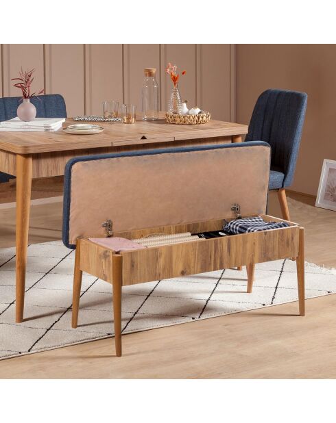 Ensemble Table + 2 Chaises + 2 Bancs Vina 1048 beige/bleu foncé