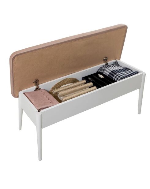 Ensemble Table + 2 Chaises + 2 Bancs Vina blanc/gris
