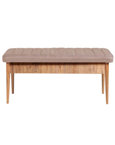 Ensemble Table + 2 Chaises + 2 Bancs Vina beige/gris