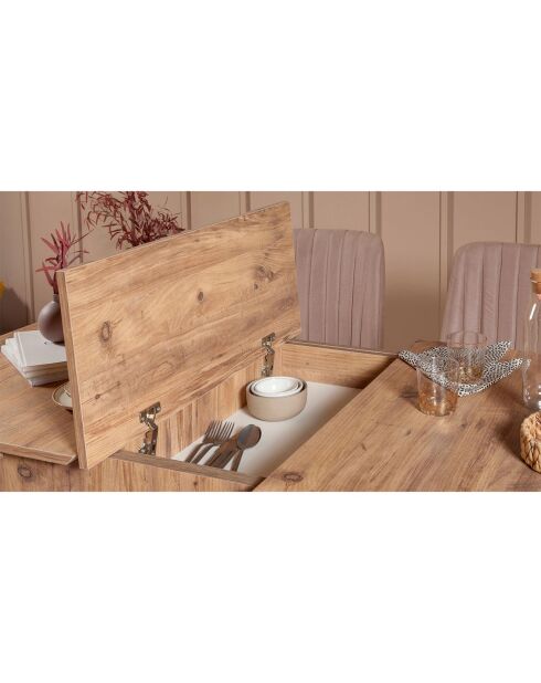 Set tafel + 2 stoelen + 2 banken Vina beige/grijs