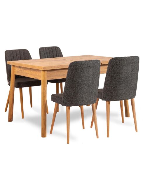 Set tafel + 4 stoelen Costa 1053 beige/antraciet