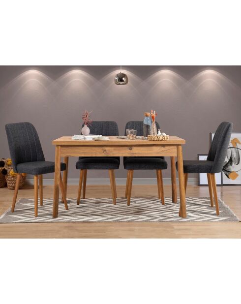 Set tafel + 4 stoelen Costa 1053 beige/antraciet