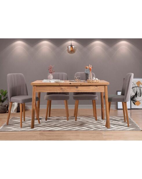 Ensemble Table + 4 Chaises Santiago 0701 beige/gris