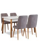 Ensemble Table + 4 Chaises Santiago 0701 beige/blanc/gris