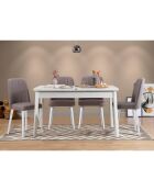 Ensemble Table + 4 Chaises Santiago 0701 blanc/gris