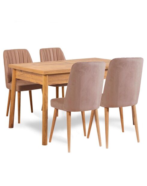 Ensemble Table + 4 Chaises Santiago 0900 beige/gris