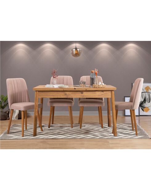 Ensemble Table + 4 Chaises Santiago 0900 beige/gris