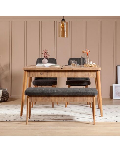 Ensemble Table + 2 Chaises + 1 Banc Vina 1053 beige/anthracite