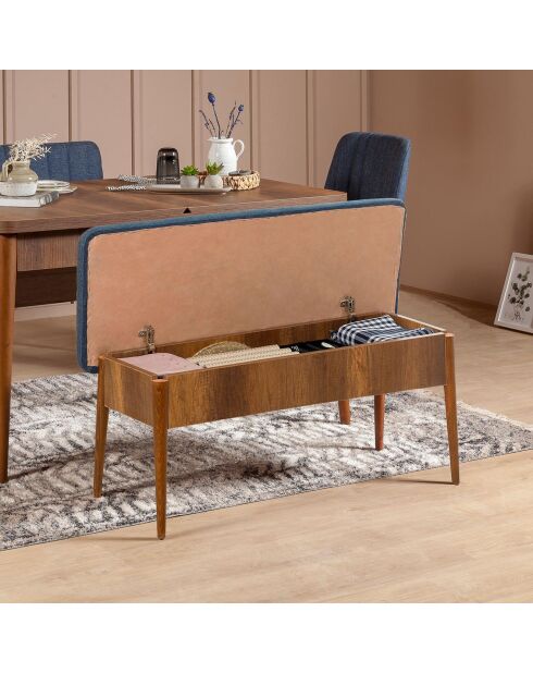 Ensemble Table + 2 Chaises + 1 Banc Vina 1048 beige/bleu foncé