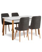 Ensemble table + 4 chaises santiago 1053 beige/blanc/anthracite