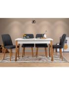 Ensemble table + 4 chaises santiago 1053 beige/blanc/anthracite