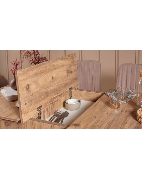 Ensemble Table + 2 Chaises + 1 Banc Vina beige/gris