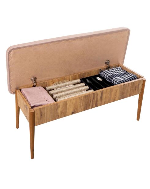 Set de mesa, 2 sillas y 1 banco Vina, color beige/gris