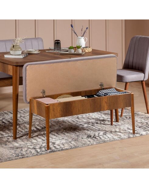 Set tafel + 2 stoelen + 1 bank Vina beige/grijs