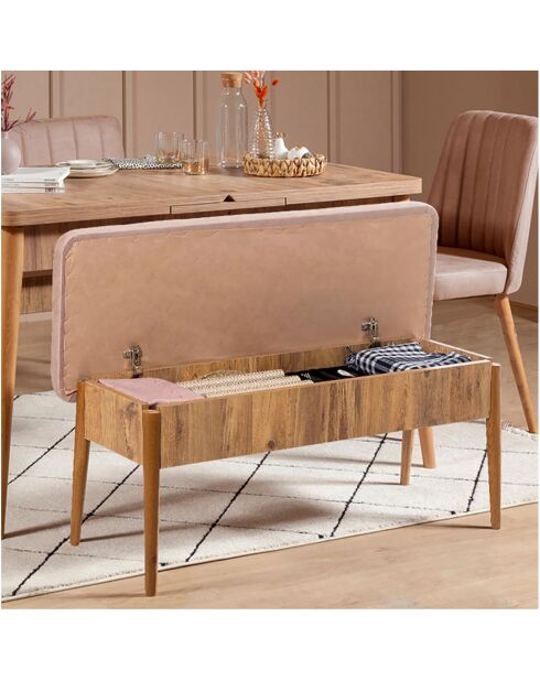 Ensemble Table + 2 Chaises + 1 Banc Vina beige/gris