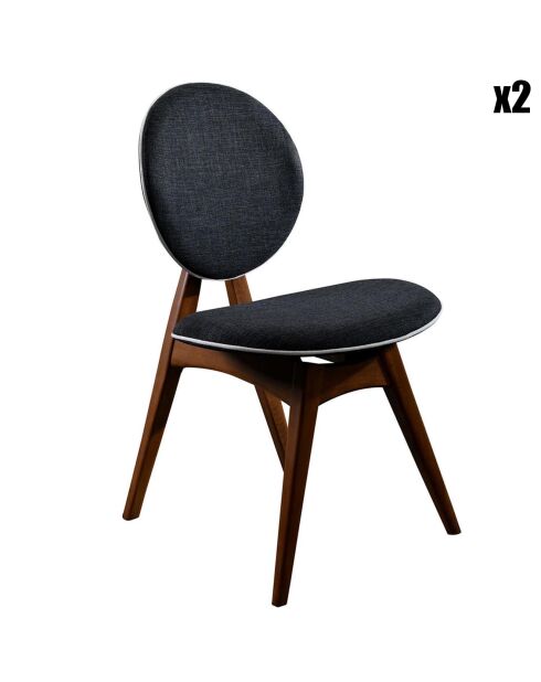 2 chaises touch marron/anthracite - 54x93x55 cm