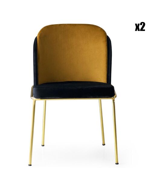 2 Chaises Dore noir/doré - 54x86x55 cm
