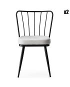 2 Chaises Yildiz noir/blanc - 43x82x42 cm
