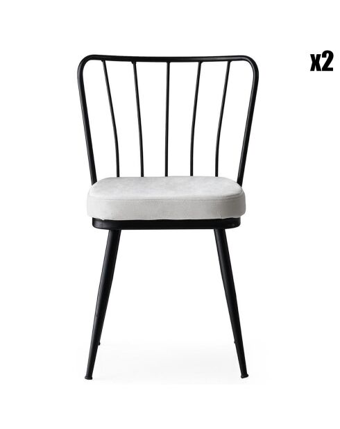 2 Chaises Yildiz noir/blanc - 43x82x42 cm