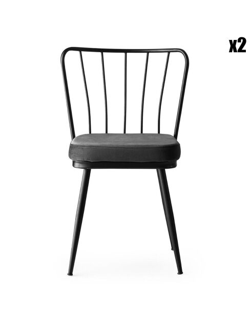 2 Chaises Yildiz noires - 43x82x42 cm