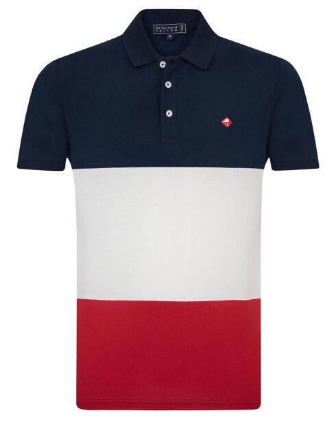 Polo Horyzon bleu/écru/rouge