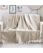 Tela escocesa beige 100% algodón - 170x230 cm