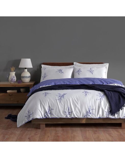 Parure housse de couette Meltem bleu/blanc