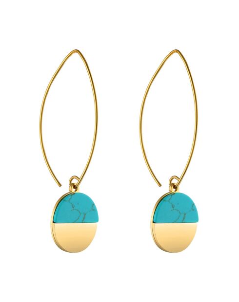 Boucles d'oreilles Uruka doré/turquoise