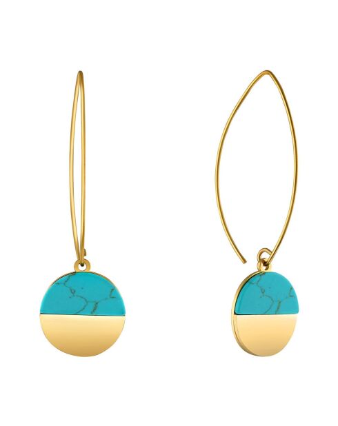 Boucles d'oreilles Uruka doré/turquoise