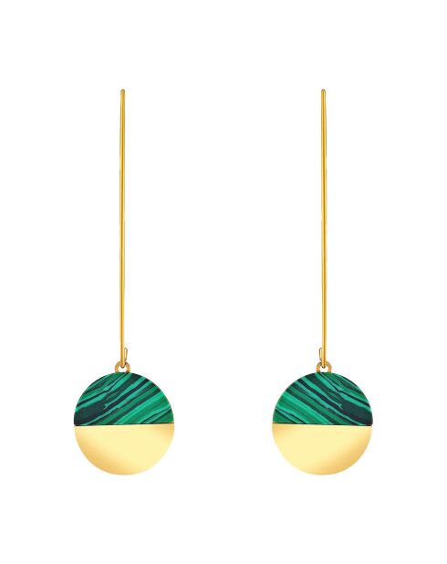 Uruka goud/groene oorbellen