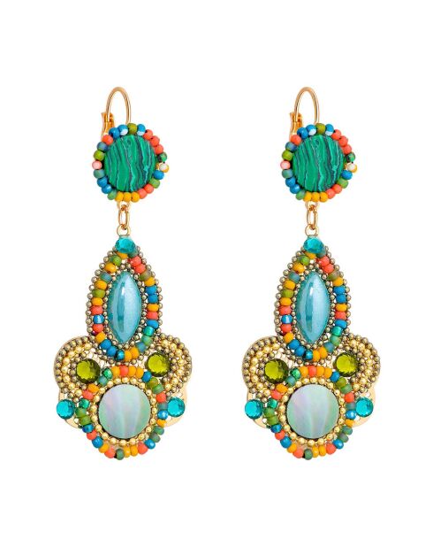 Boucles d'oreilles pendantes Italina vertes