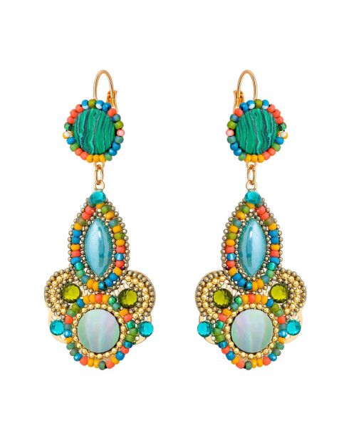 Boucles d'oreilles pendantes Italina vertes