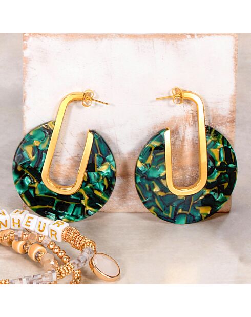 Groene stalen oorbellen van Kampala