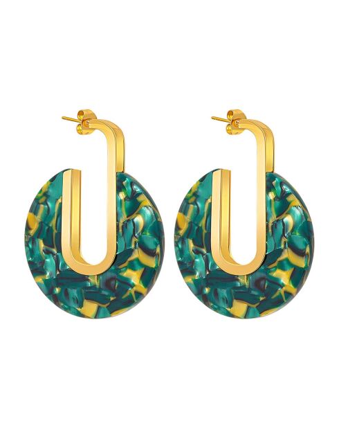 Groene stalen oorbellen van Kampala