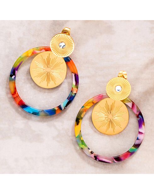 Boucles d'oreilles Soekis multicolores