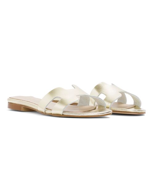 Mules en Cuir Loanne dorées