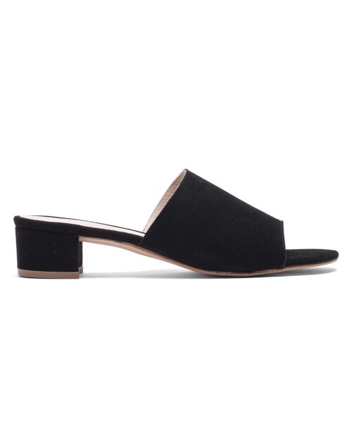 Mules en Velours de Cuir Agathe noires