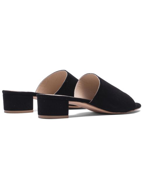 Mules en Velours de Cuir Agathe noires