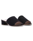 Mules en Velours de Cuir Agathe noires