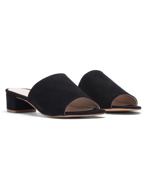 Mules en Velours de Cuir Agathe noires