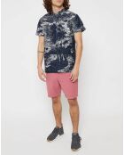 Chemise droite Cotinta imprimée palmier bleu marine