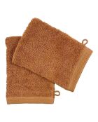 2 Gants de toilette camel - 16x21 cm