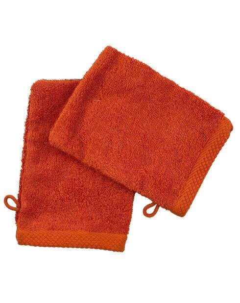 2 Gants de toilette coquelicot - 16x21 cm