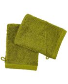 2 Gants de toilette olive - 16x21 cm