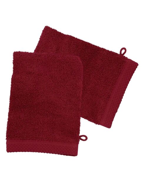 2 Gants de toilette cerise - 16x21 cm