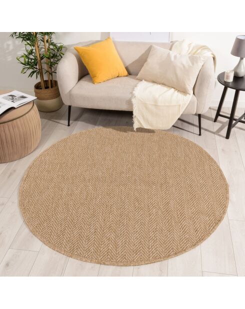 Tapis aspect Jute Naturel beige - D.160 cm