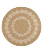 Tapis aspect Jute Naturel blanc - D.80 cm