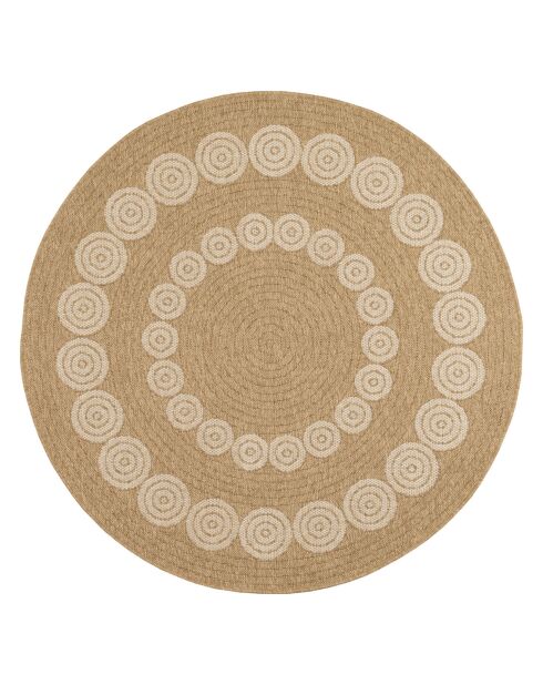 Tapis aspect Jute Naturel blanc - D.80 cm