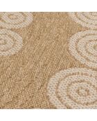 Tapis aspect Jute Naturel blanc - D.80 cm