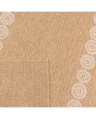 Tapis aspect Jute Naturel blanc - D.80 cm